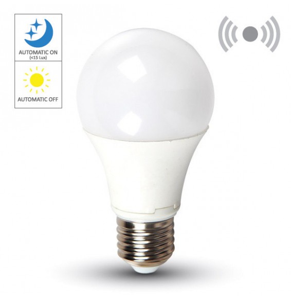 Lampadina Led A60 E27 12W Bianco Freddo 6500K con Sensore di Movimento